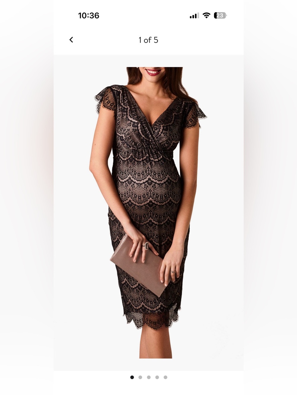 Tiffany Rose Black Lace Midi Maternity Dress